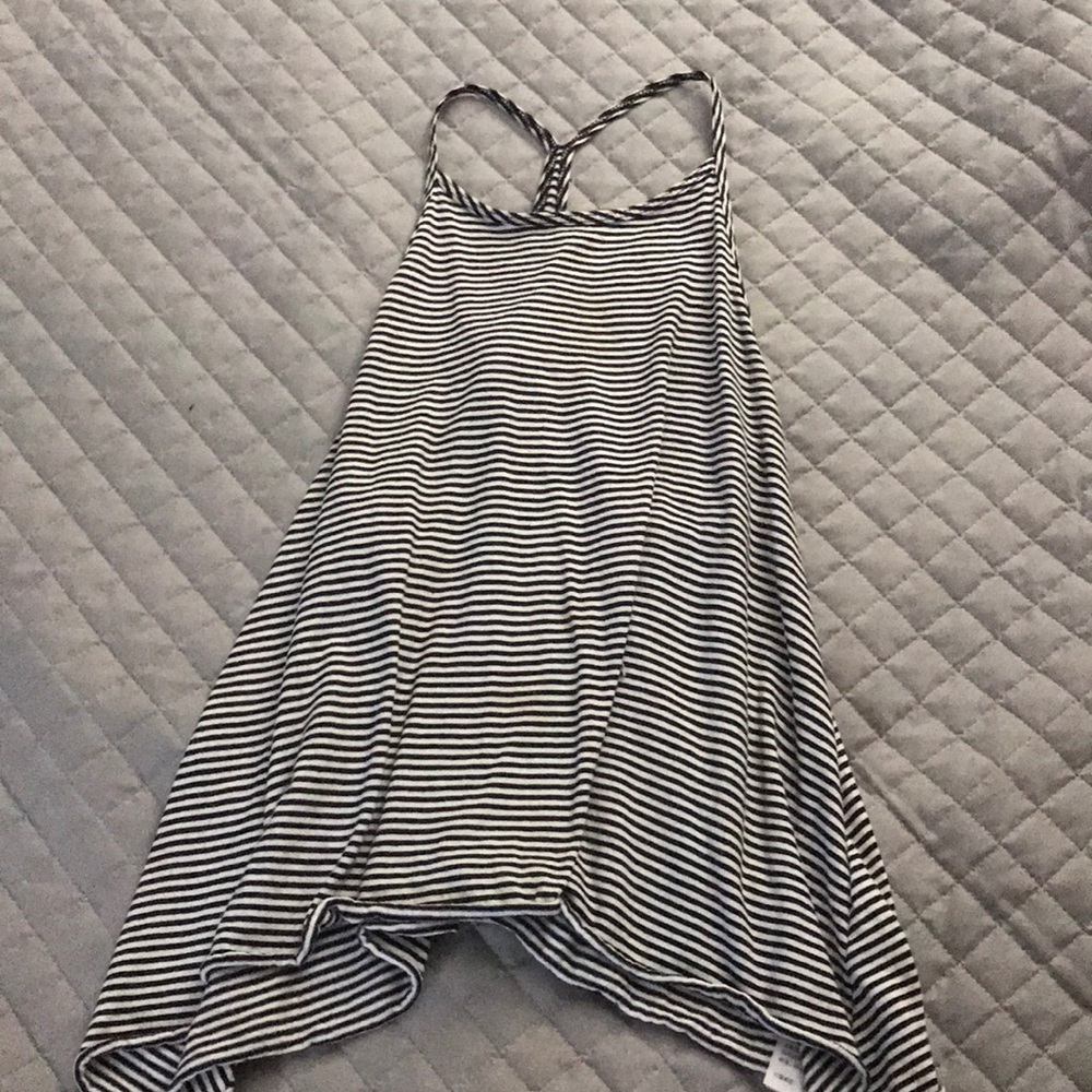 Black and White striped Tank Top